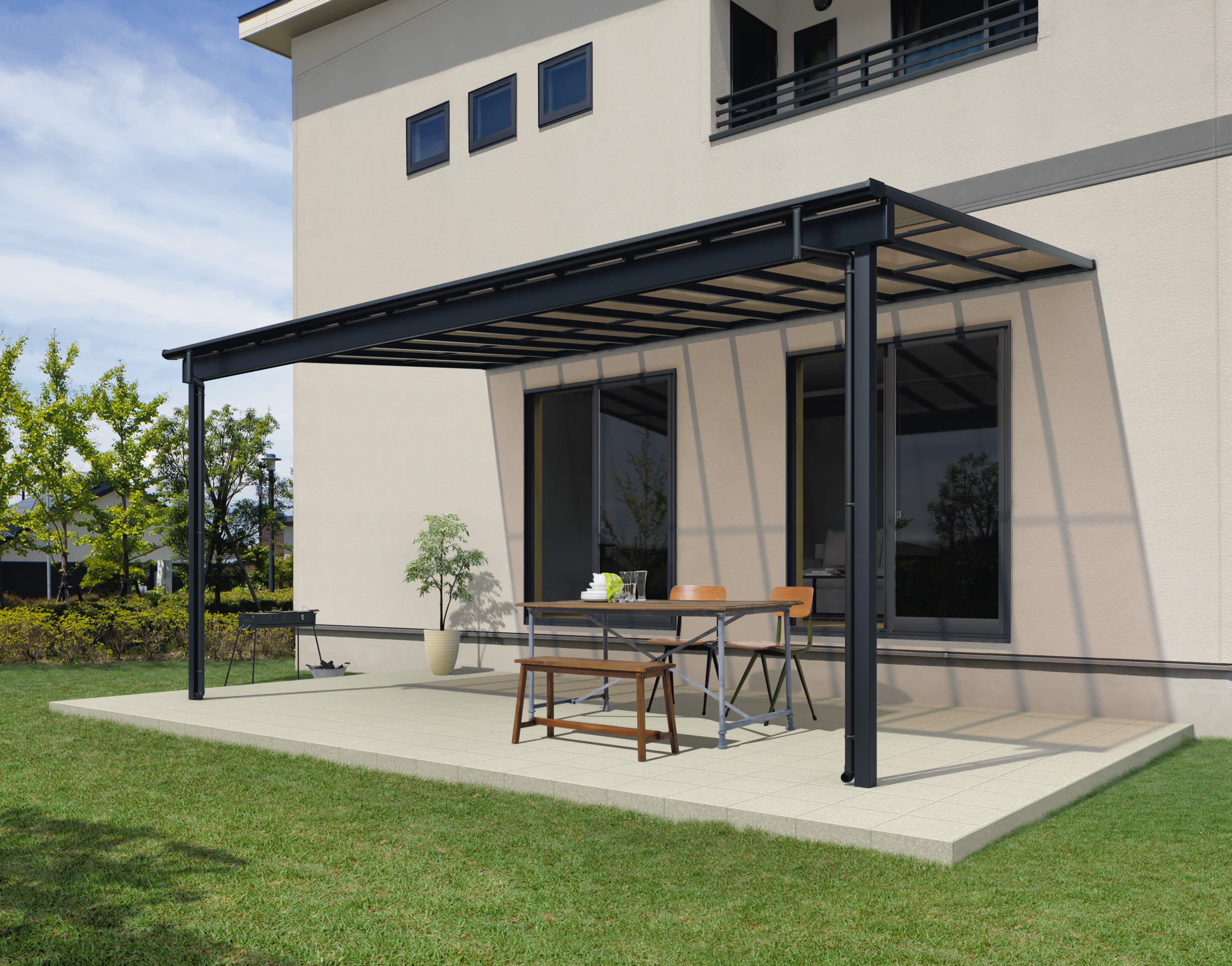 Revolu Japanese aluminum patio cover, image 4 of 7